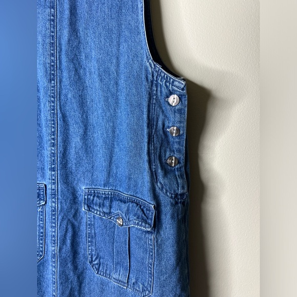 Vintage Denim Jumper Dress with Pockets - Picture 3 of 6